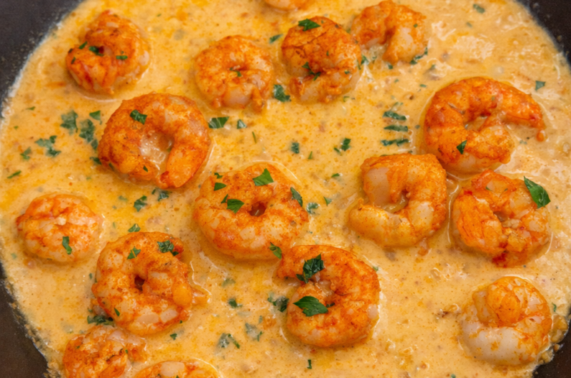 Creamy Garlic Shrimp mit Knoblauch-Sahnesoße